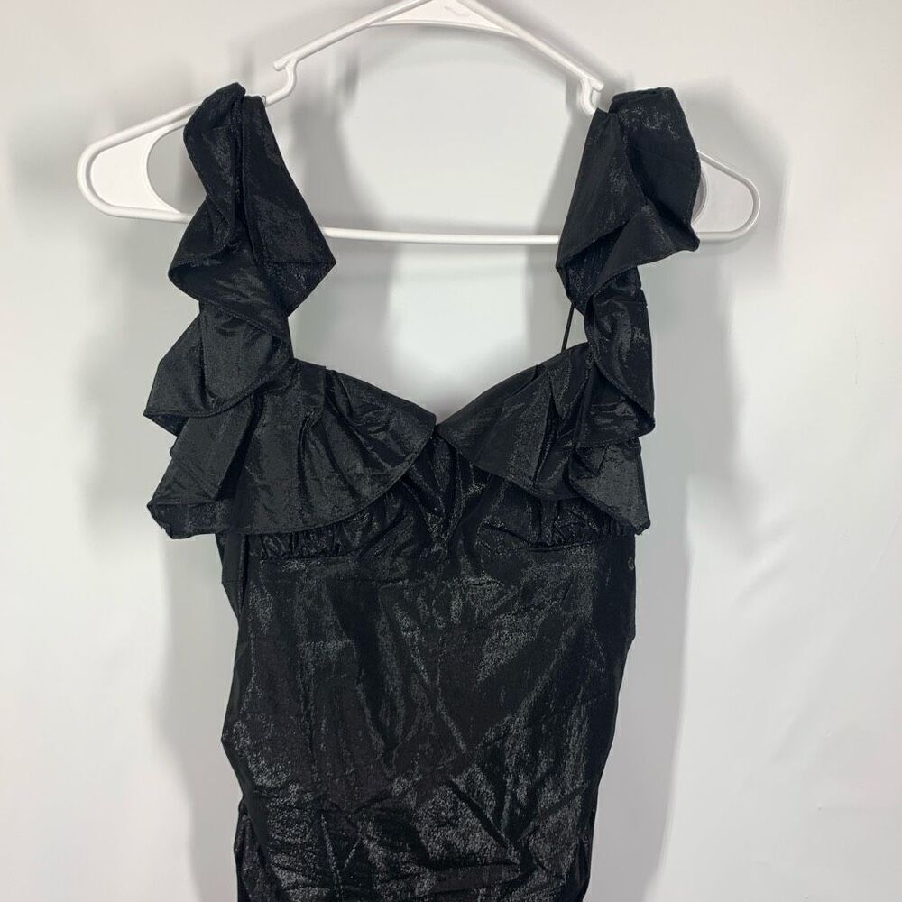 Nicole Miller Collection black gathered dress party prom size 10